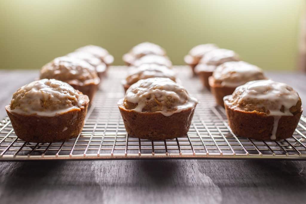 zucchini muffins with lemon glaze