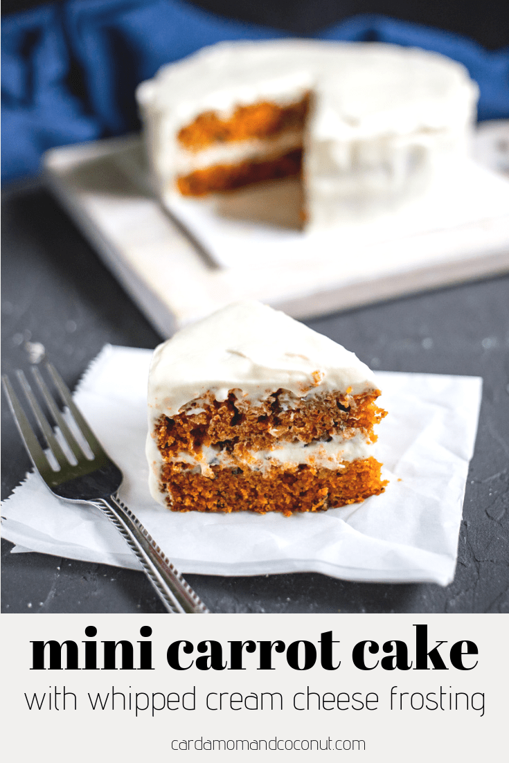 Mini Carrot Cake with Whipped Cream Cheese Frosting